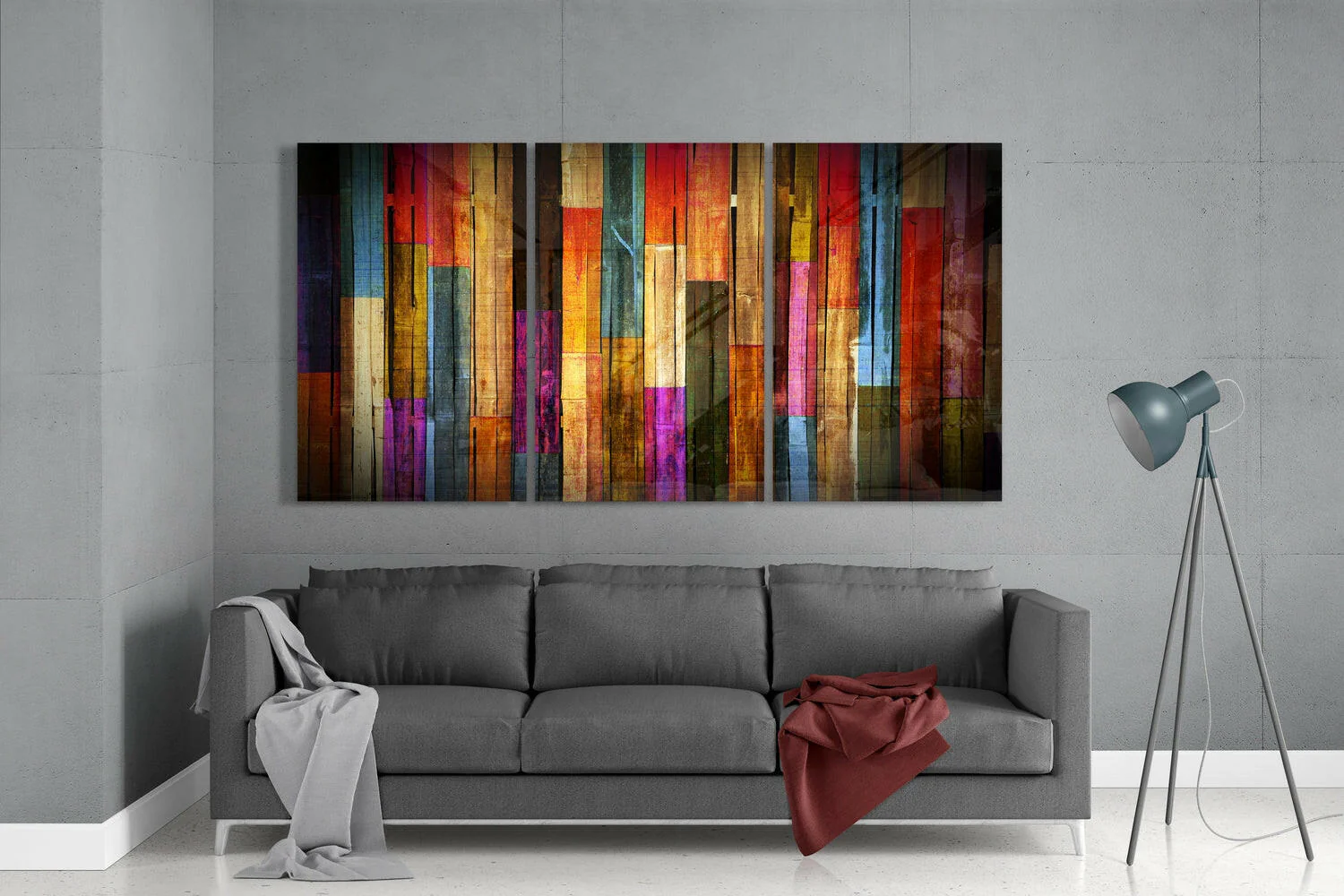 Painted Wood Mega Glass Wall Art - Image 3