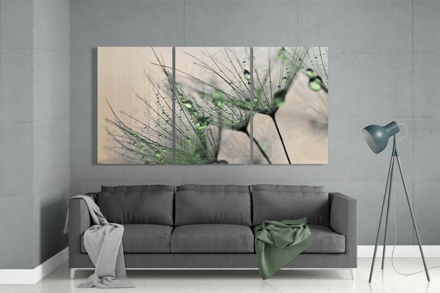 Green Dandelion Glass Wall Art - Image 3