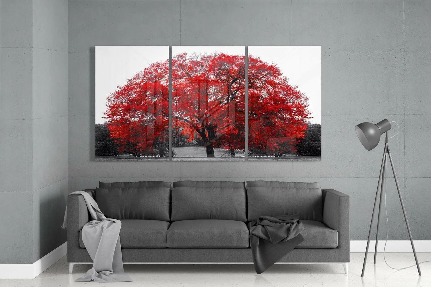 Red Tree Glass Wall Art - Image 3