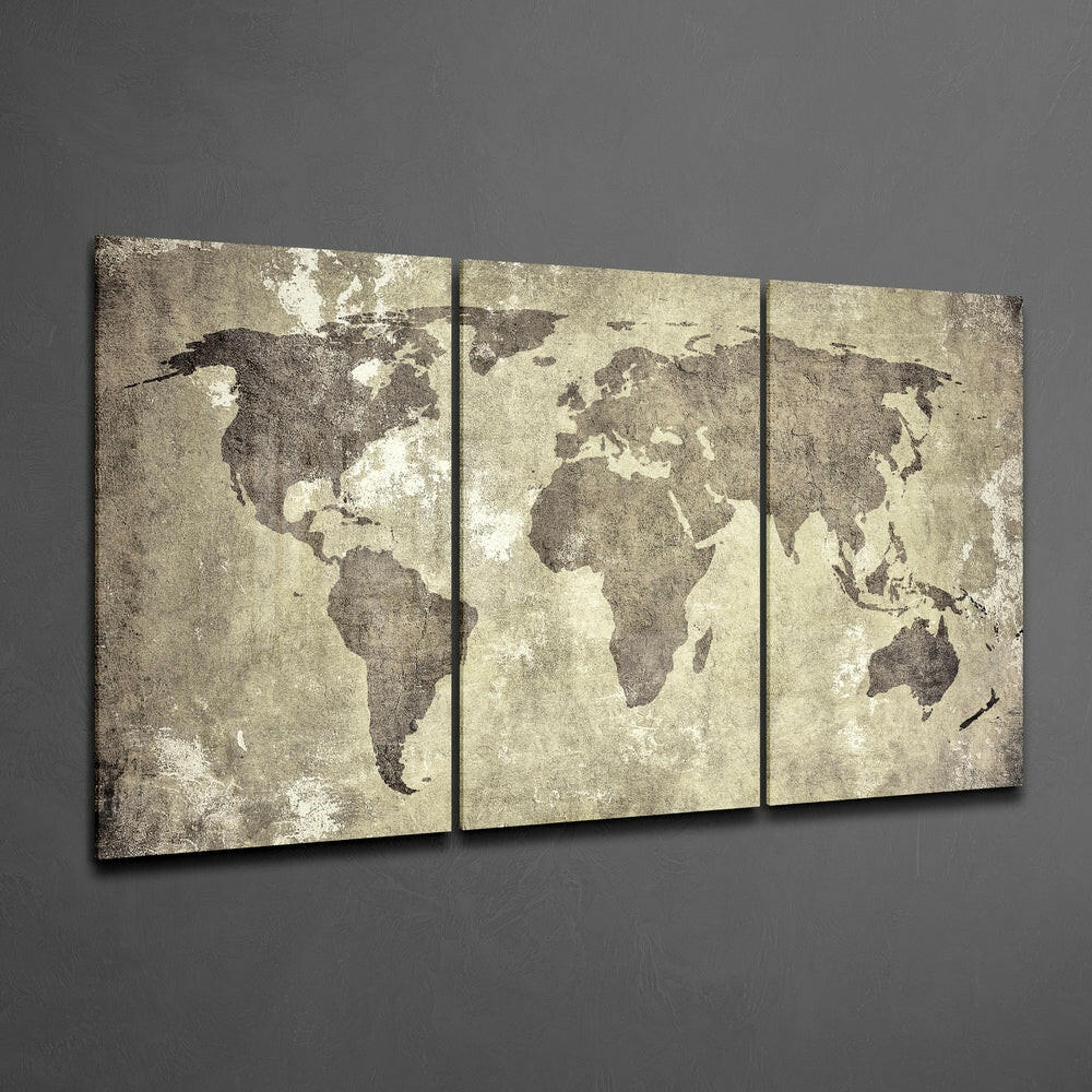 Antique World Map Mega Glass Wall Art - Image 2