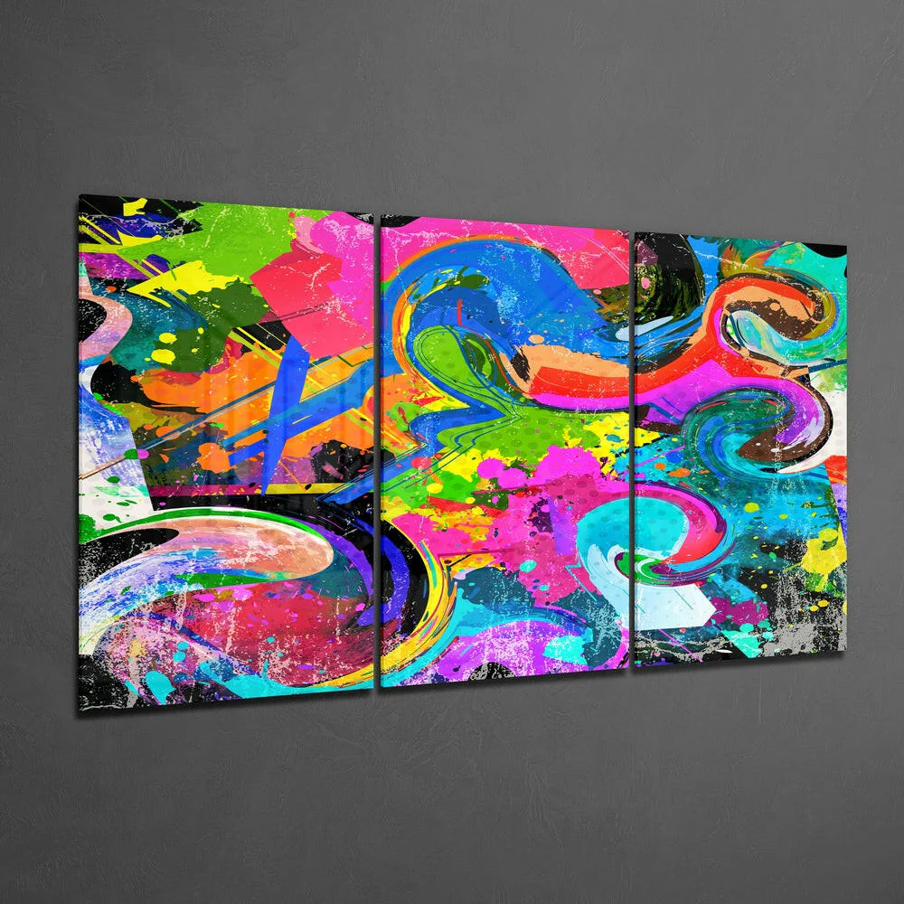 Dance of Colors Glass Wall Art - Image 2