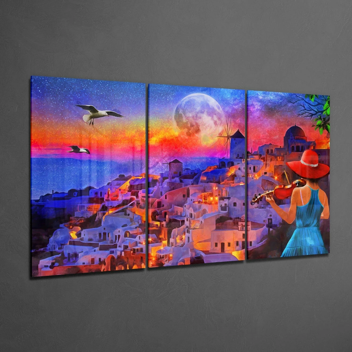 City and Woman Glass Wall Art - Image 2