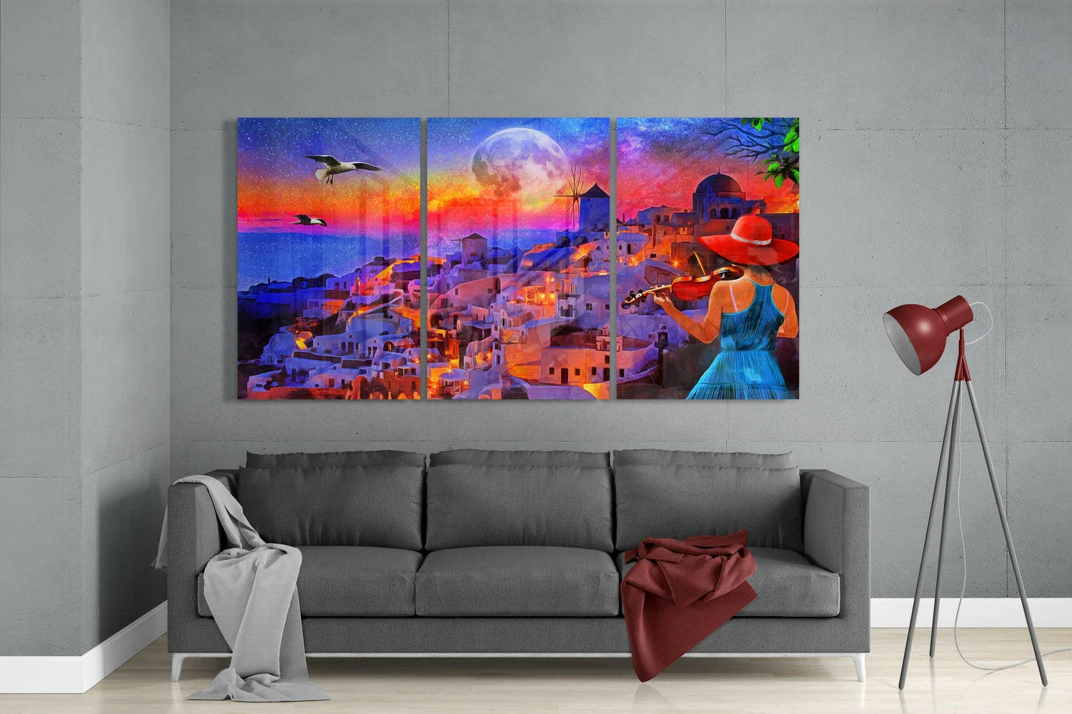 City and Woman Glass Wall Art - Image 3