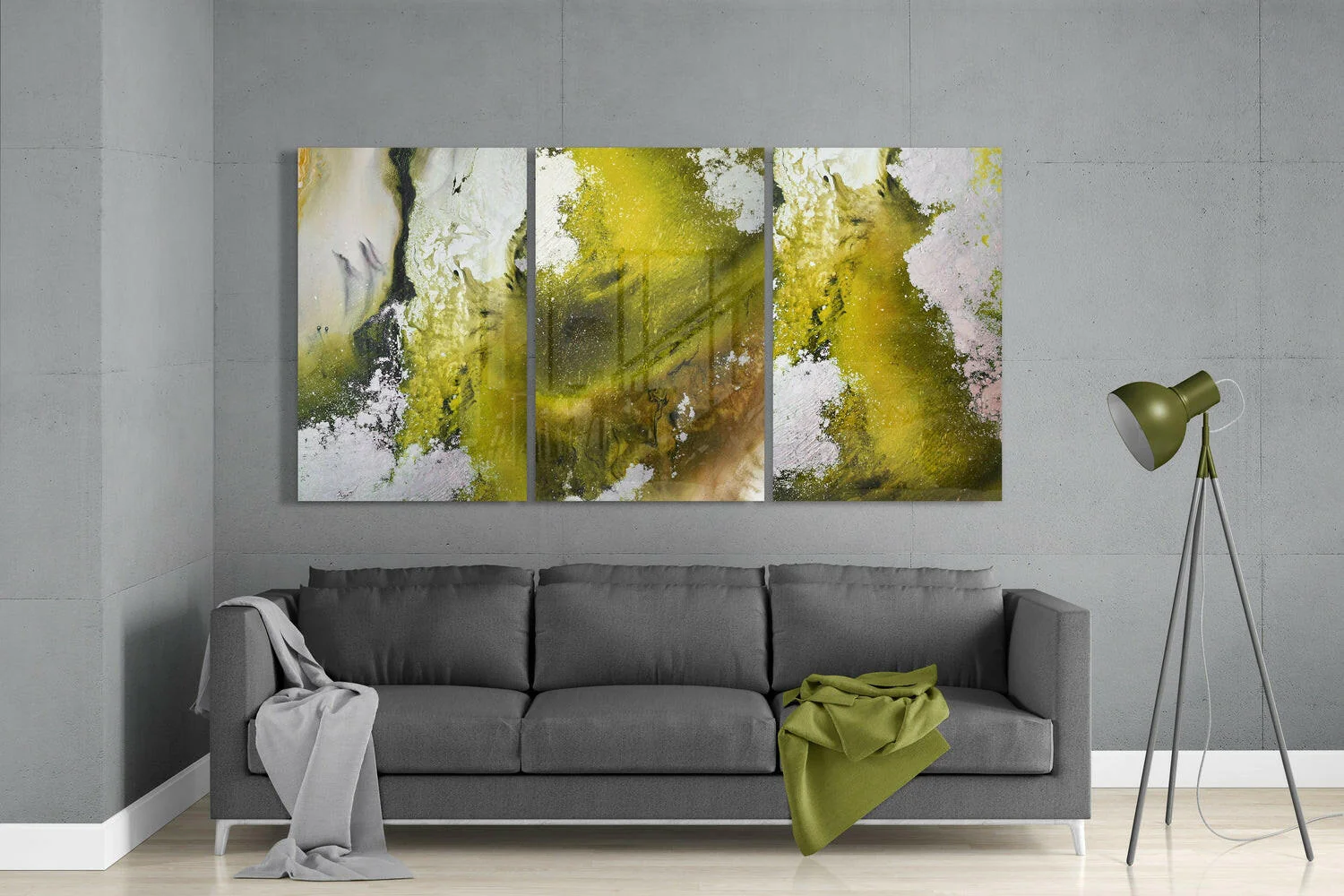 Abstract Green Mega Glass Wall Art - Image 3