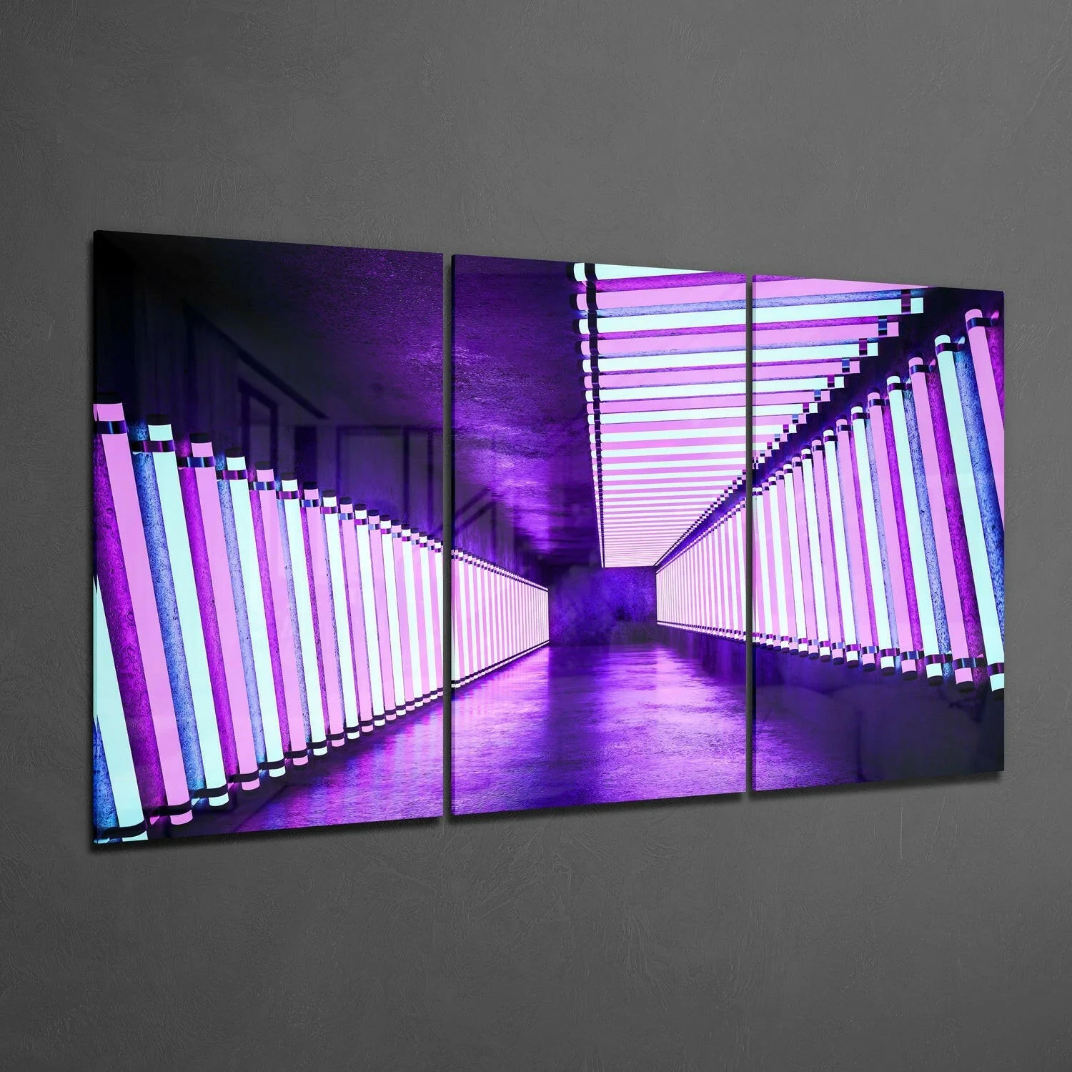 Purple Corridor Glass Wall Art - Image 2
