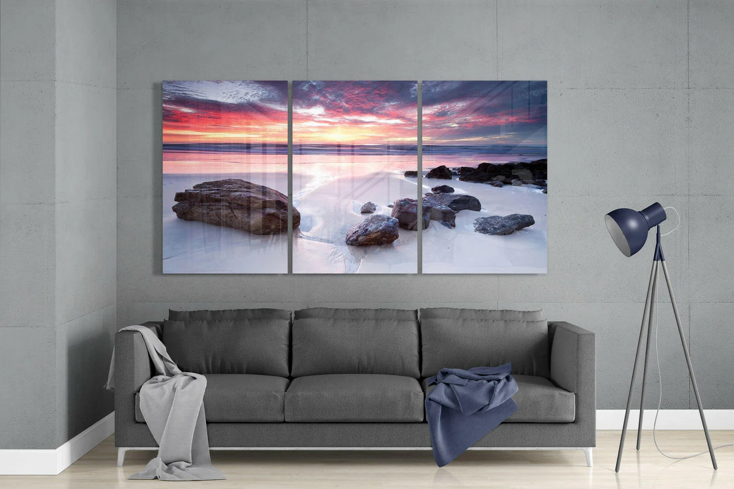 Stones on the Beach Glass Wall Art - Image 3