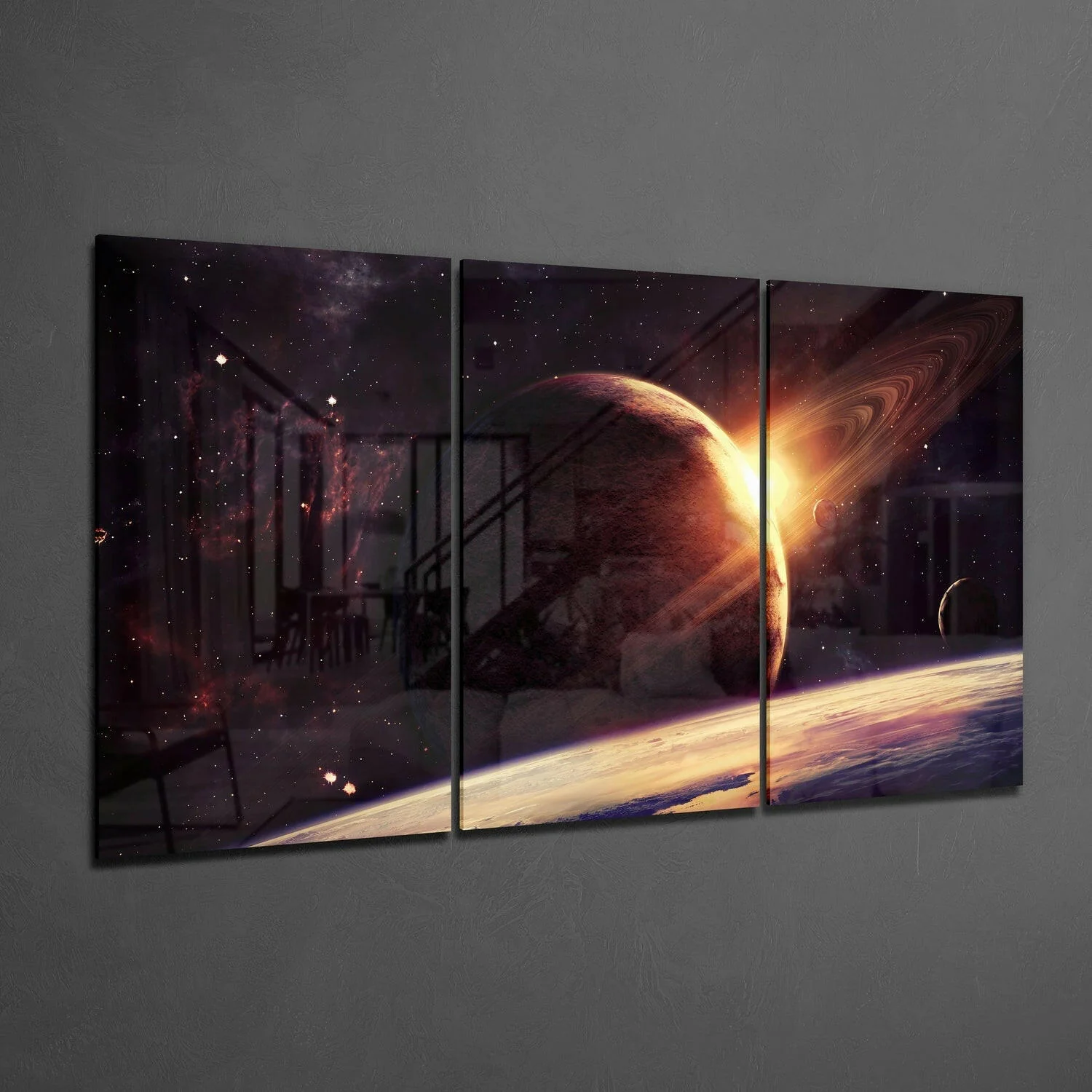 Saturn Glass Wall Art - Image 2