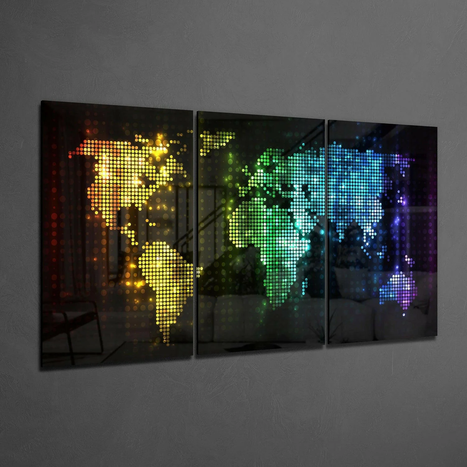 World Map Glass Wall Art - Image 2