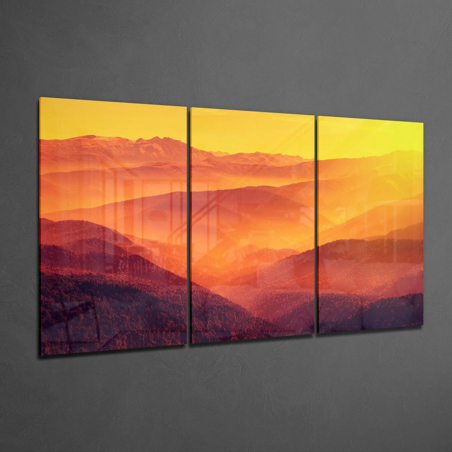 Hills and Sunset Glass Wall Art - Image 2