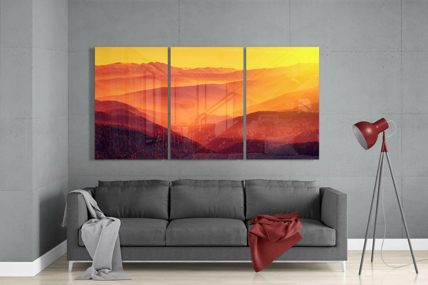 Hills and Sunset Glass Wall Art - Image 3