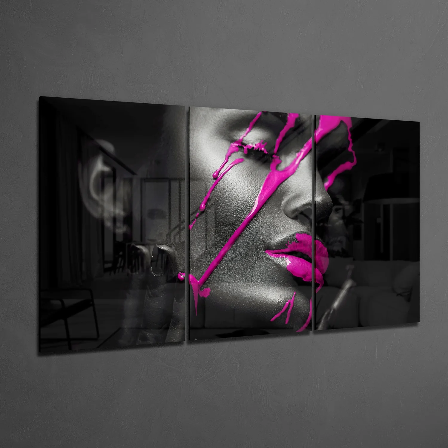 Pink Ink Glass Wall Art - Image 2