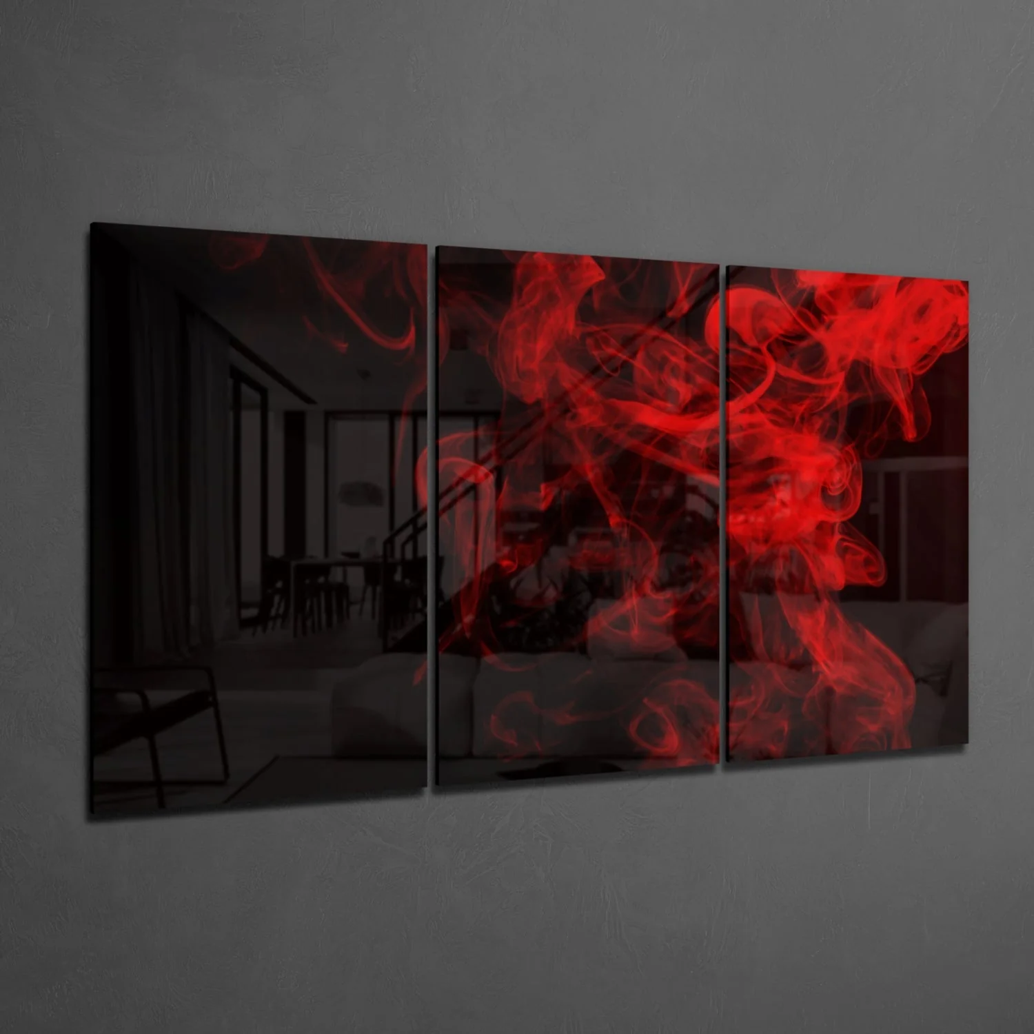 Red Smoke Mega Glass Wall Art - Image 2