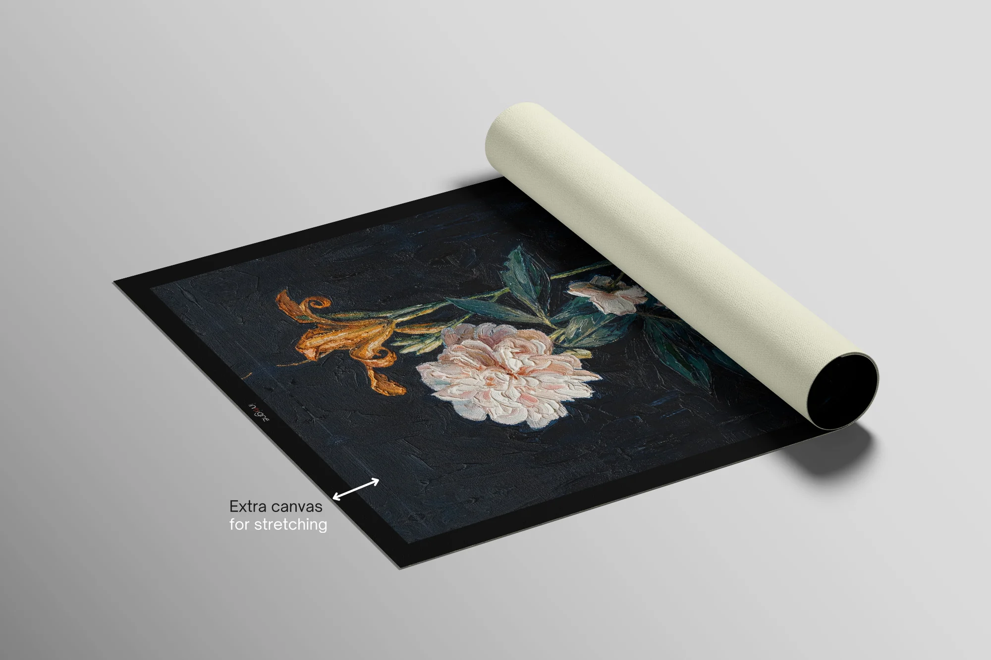 Midnight Peony & Amber Lily — 3D Haptic Embossed High-Gloss Luxury Wall Art - Image 9