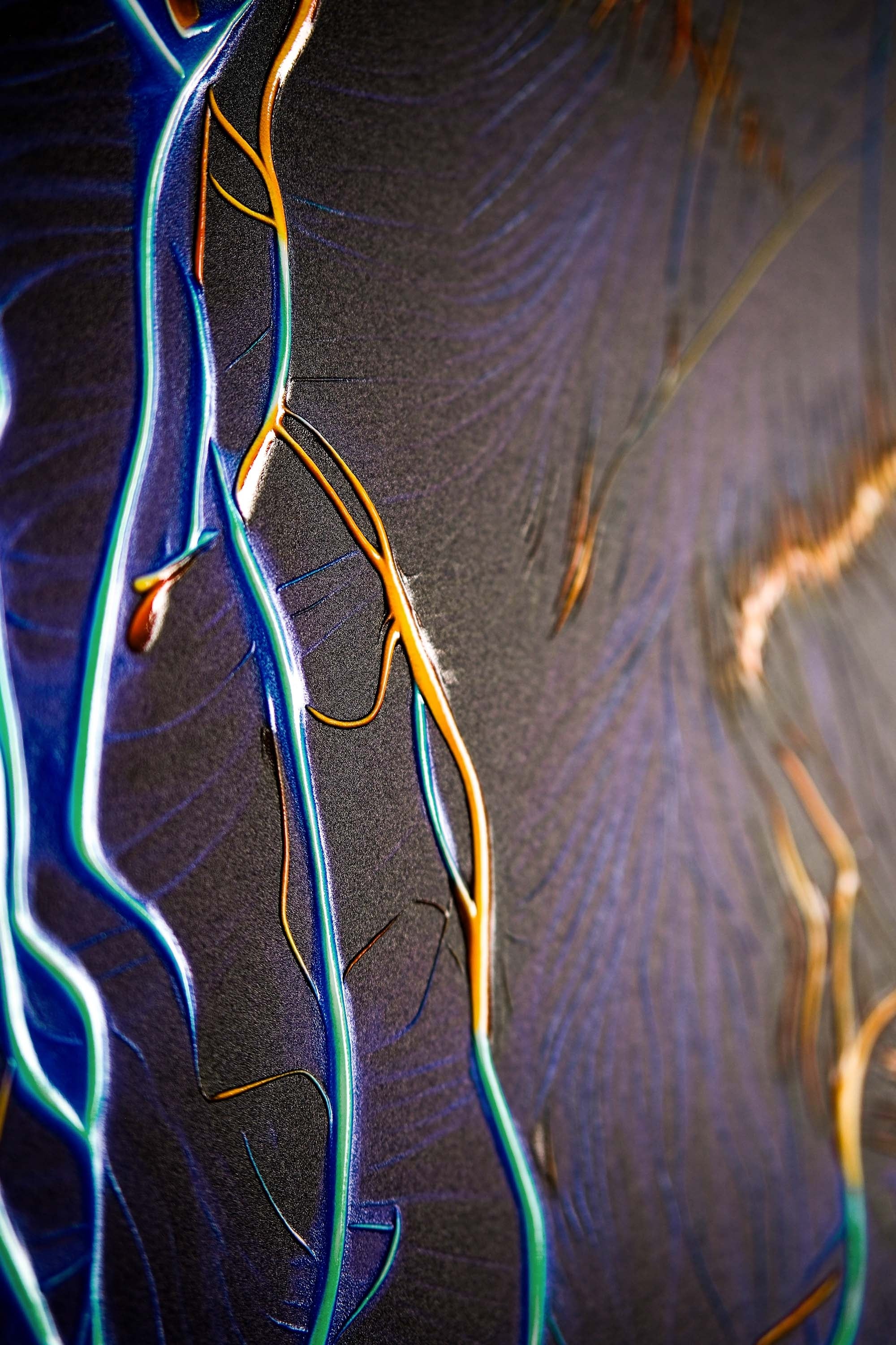 Neon Panther Pulse — 3D Haptic Embossed High-Gloss Luxury Wall Art - Image 4