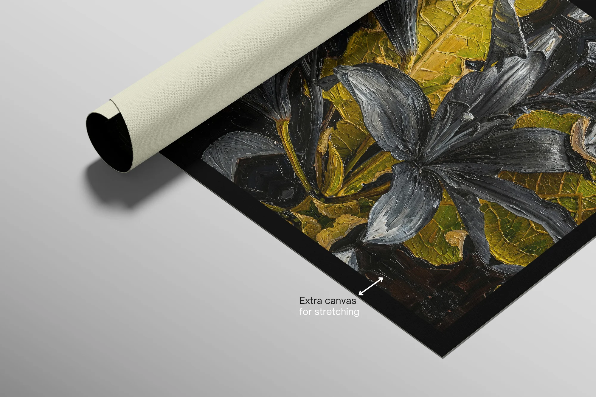 Noir Lilies & Gilded Shadows — 3D Haptic Embossed High-Gloss Luxury Wall Art - Image 9