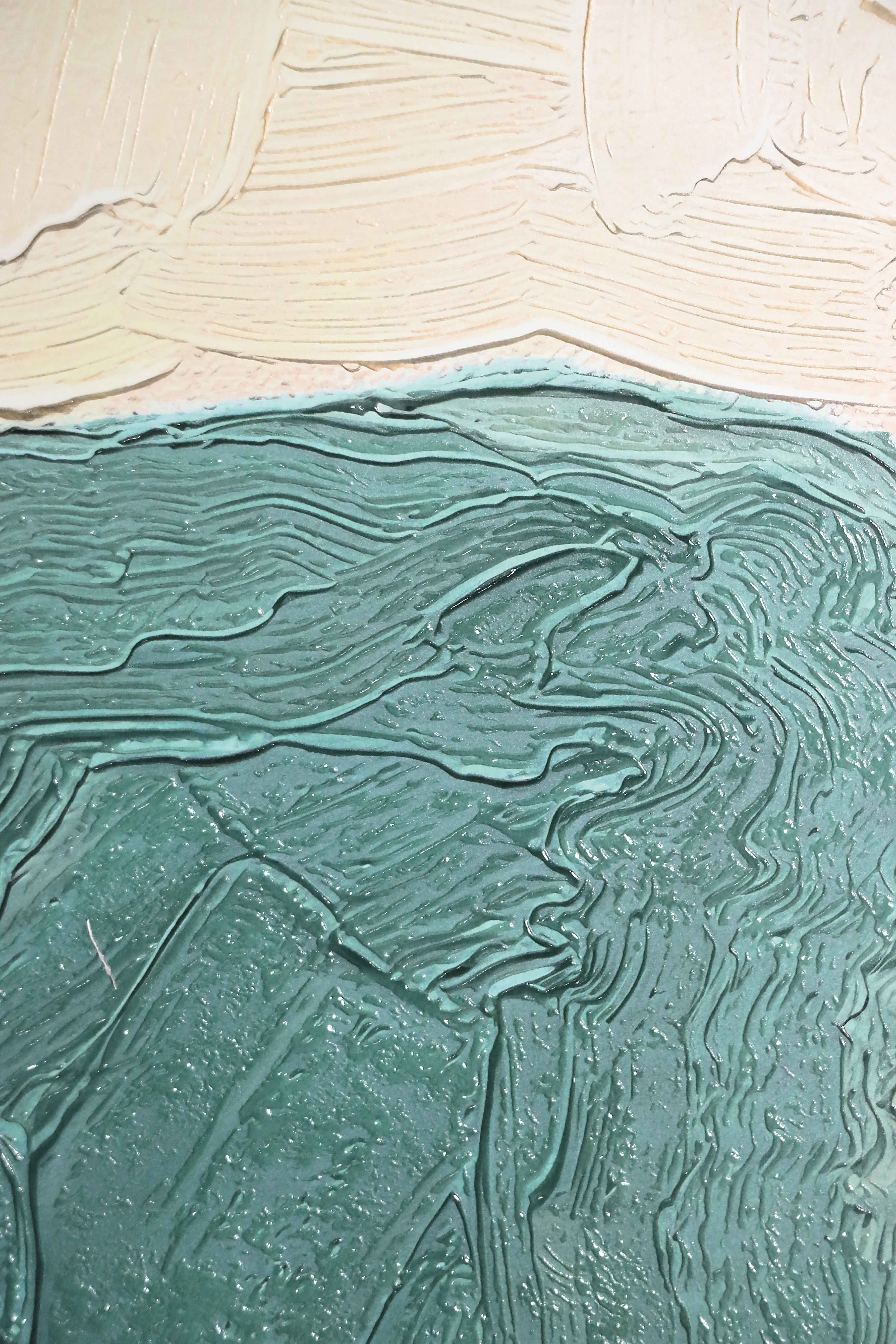 Ochre & Teal Linear Harmony — 3D Haptic Embossed High-Gloss Luxury Wall Art - Image 8