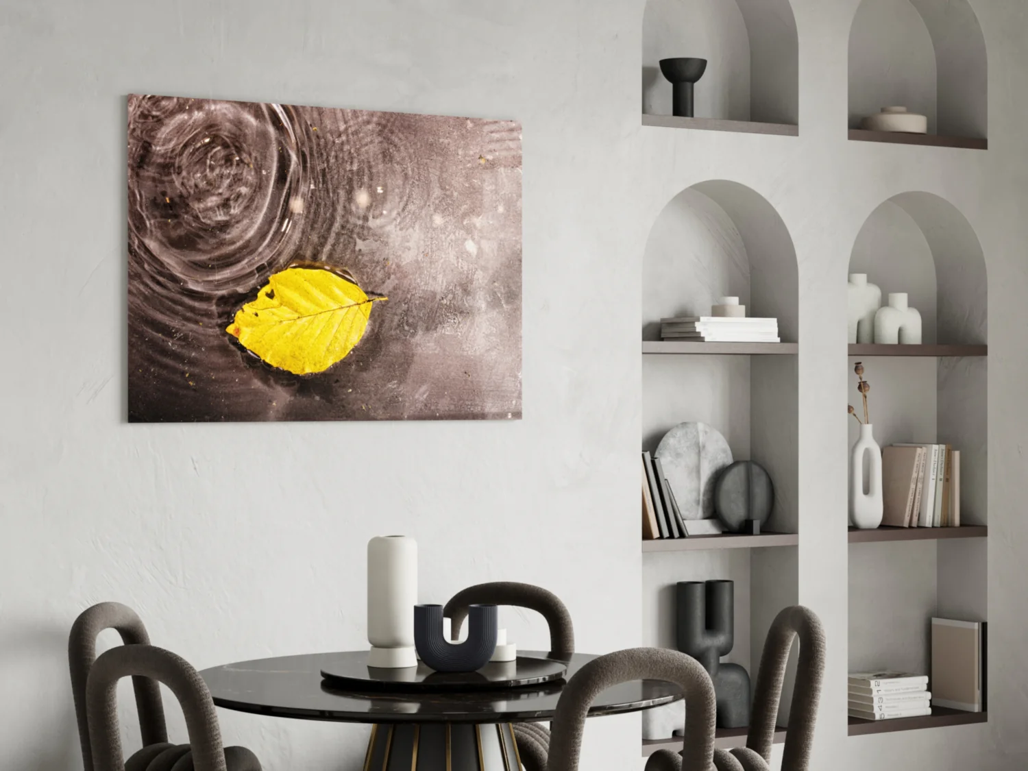 Yellow Leaf Glass Wall Art - Image 6