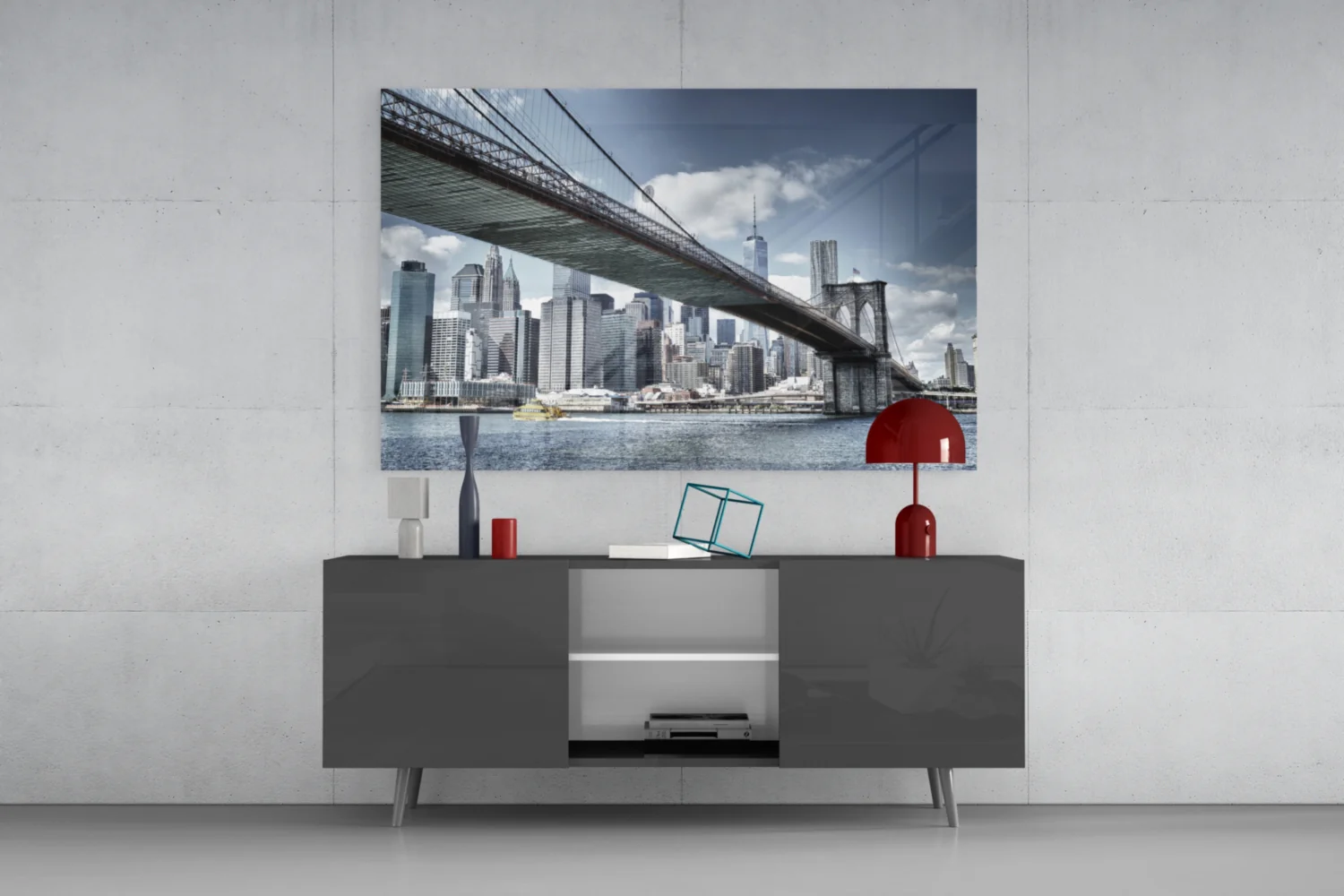 Manhattan Bridge Glass Wall Art - Image 9