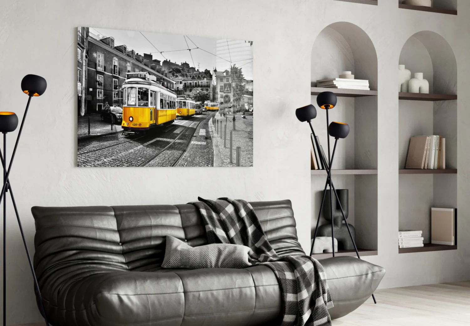 Yellow Tram (Lisbon) Glass Wall Art - Image 5