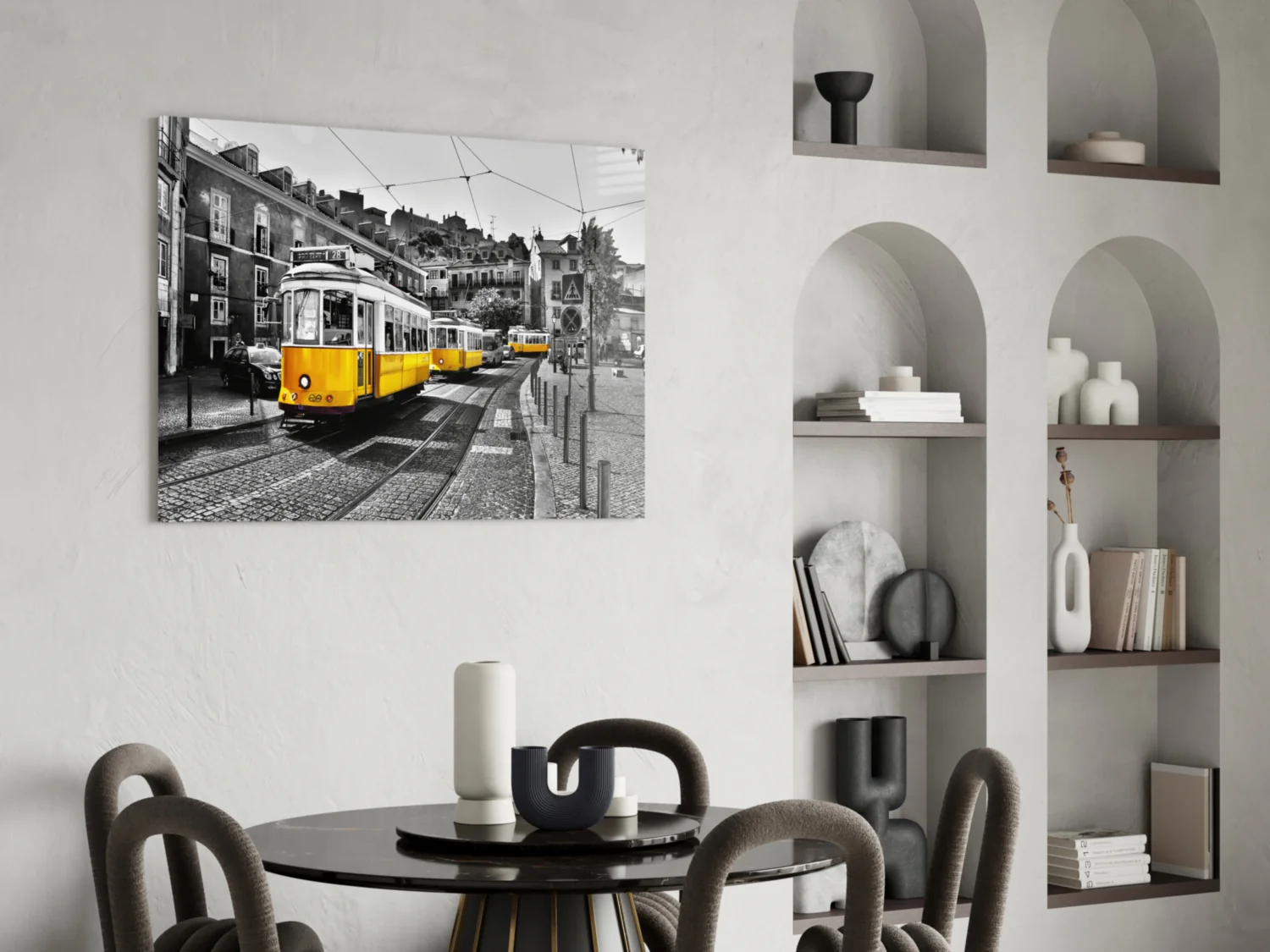 Yellow Tram (Lisbon) Glass Wall Art - Image 6