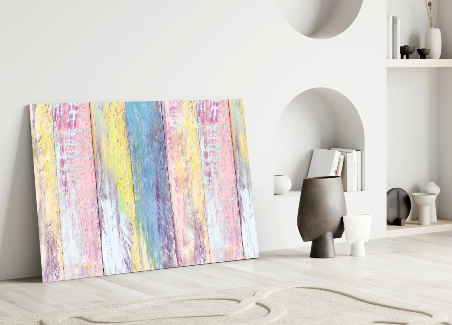 Painted Wood Glass Wall Art - Image 4