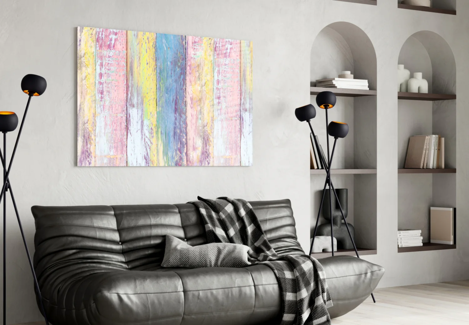 Painted Wood Glass Wall Art - Image 5
