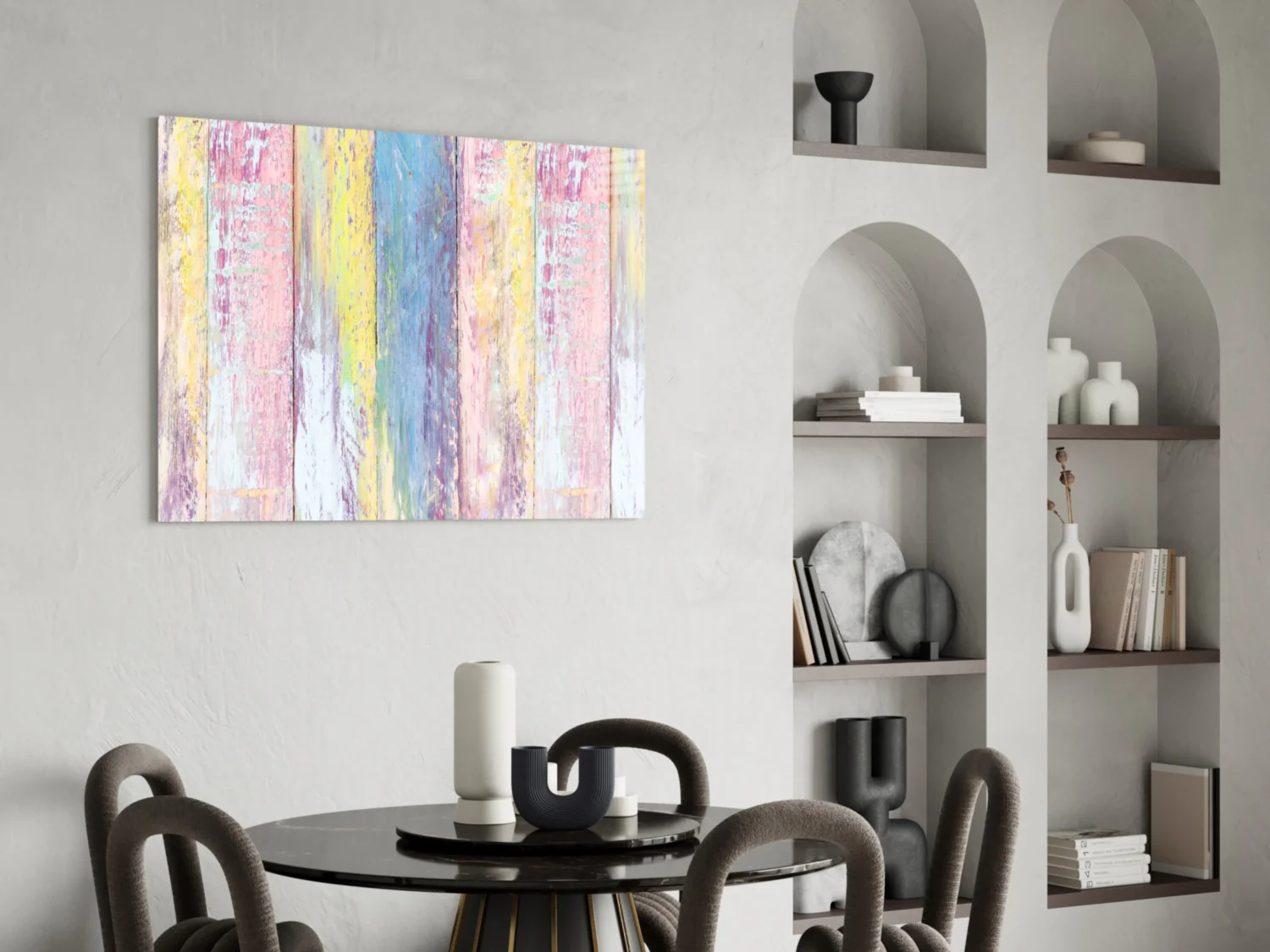 Painted Wood Glass Wall Art - Image 6