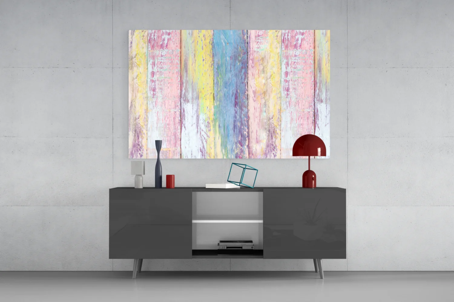 Painted Wood Glass Wall Art - Image 9