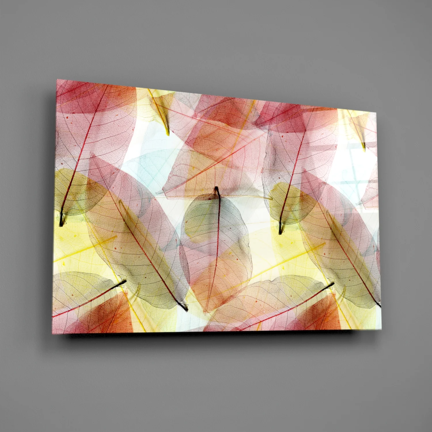 Colorful Leaves Glass Wall Art - Image 3