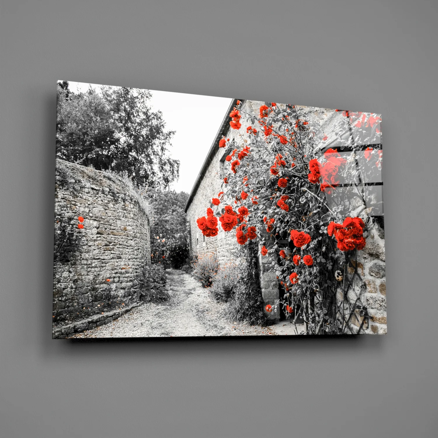 Red Rose Glass Wall Art - Image 3