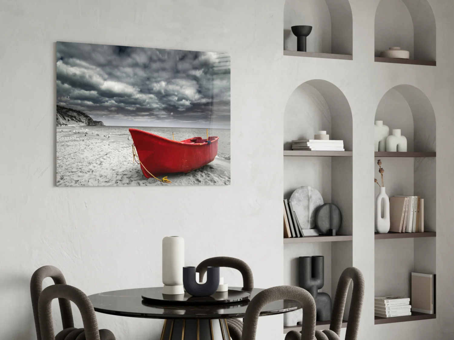 Red Kayak Glass Wall Art - Image 6
