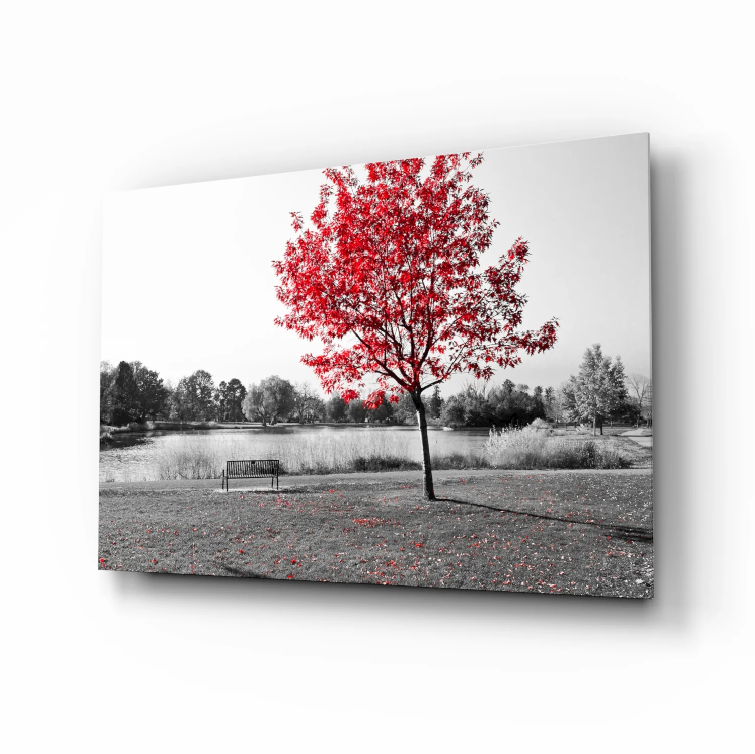 Red Tree Glass Wall Art - Image 2