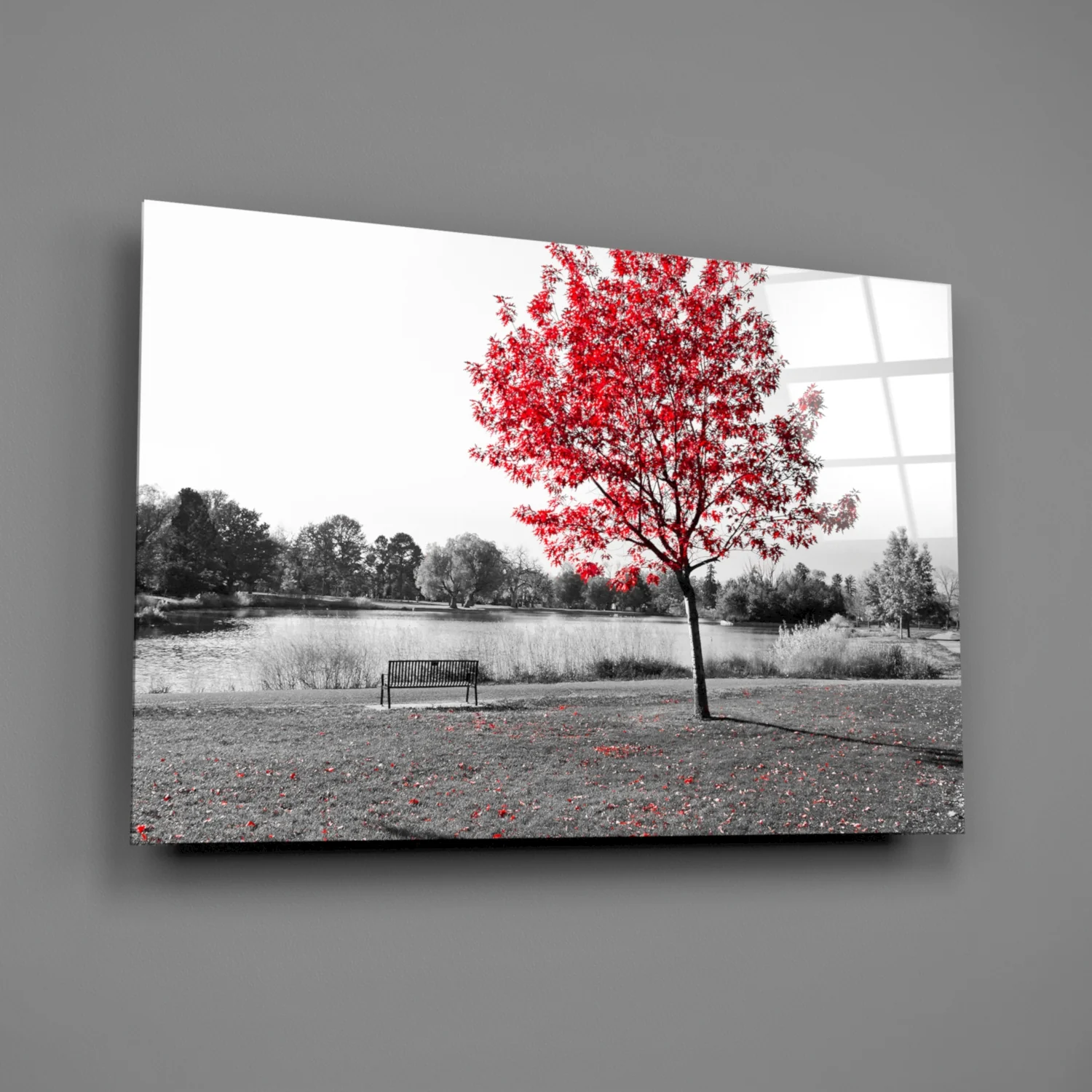 Red Tree Glass Wall Art - Image 3