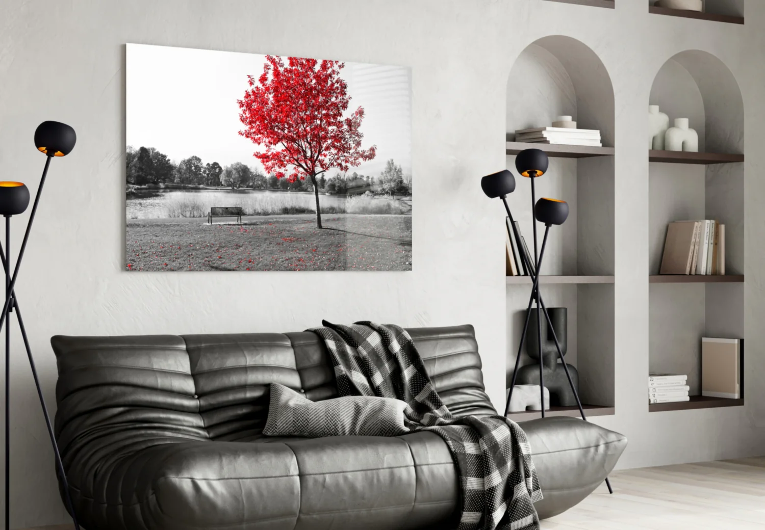 Red Tree Glass Wall Art - Image 5