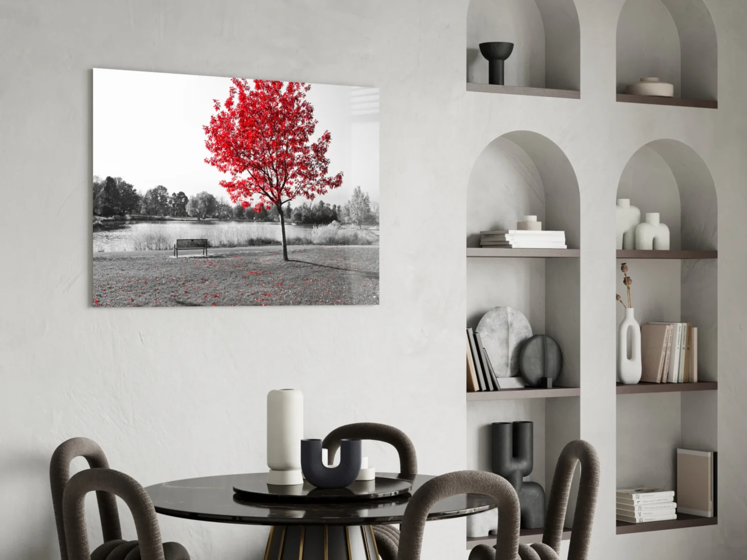 Red Tree Glass Wall Art - Image 6