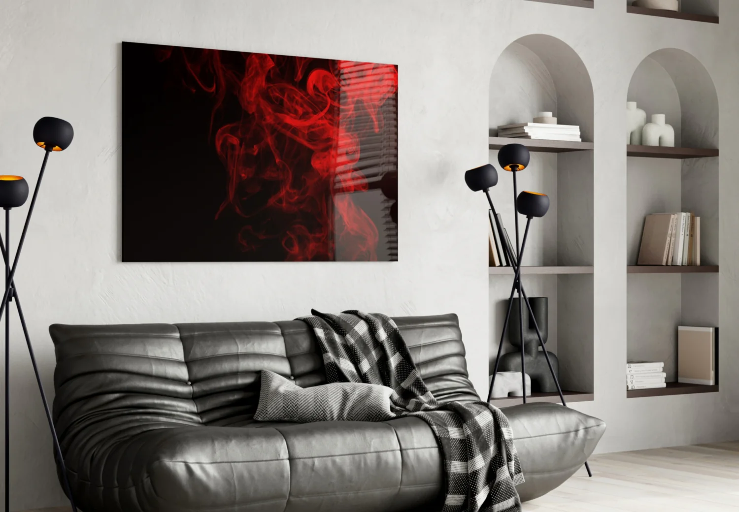 Red Smoke Glass Wall Art - Image 5