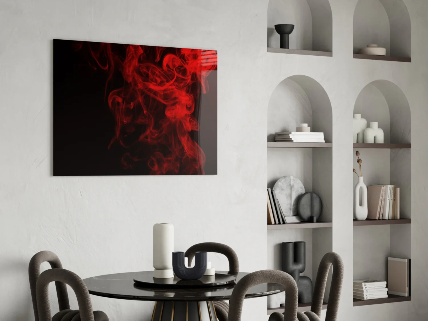 Red Smoke Glass Wall Art - Image 6