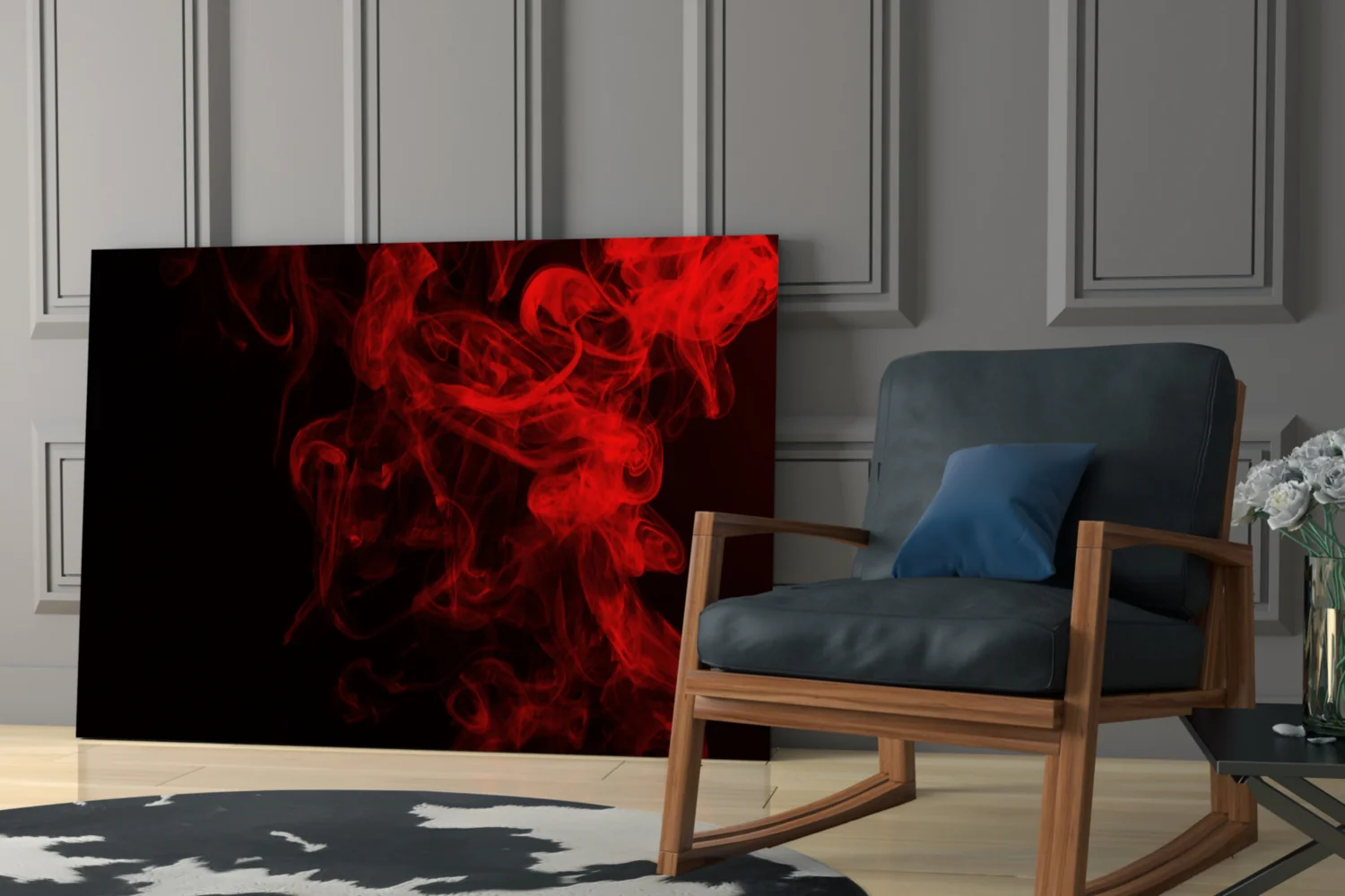 Red Smoke Glass Wall Art - Image 7