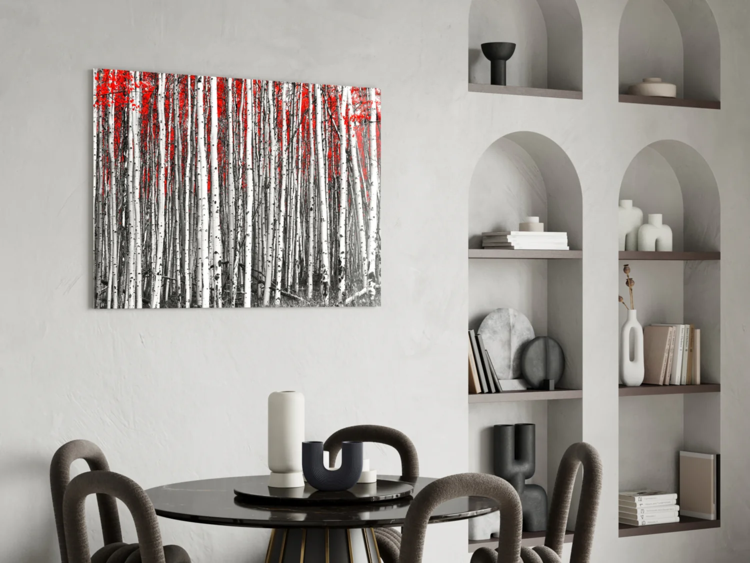 Red Forest Glass Wall Art - Image 6