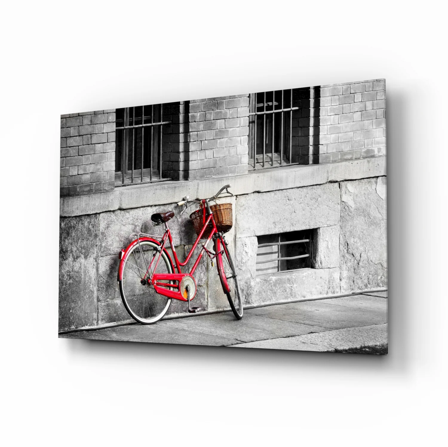Red Bicycle Glass Wall Art - Image 2
