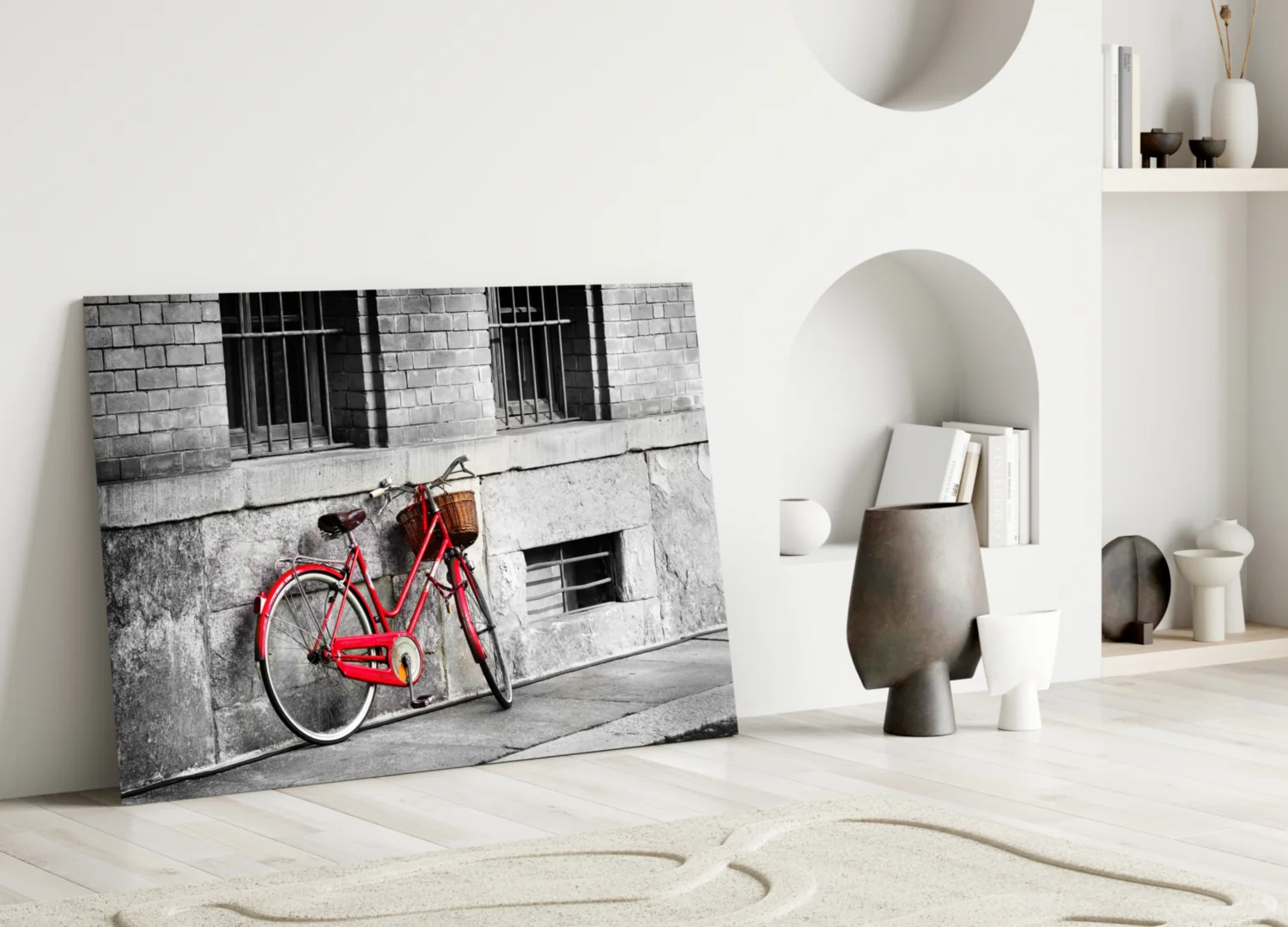 Red Bicycle Glass Wall Art - Image 4