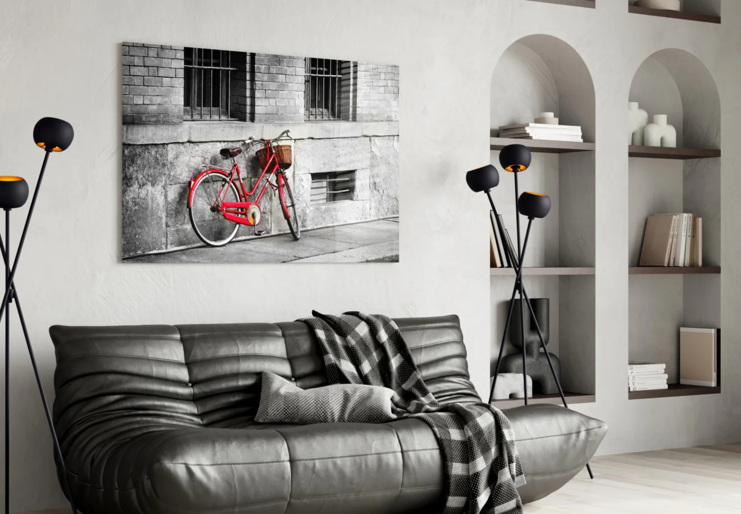 Red Bicycle Glass Wall Art - Image 5