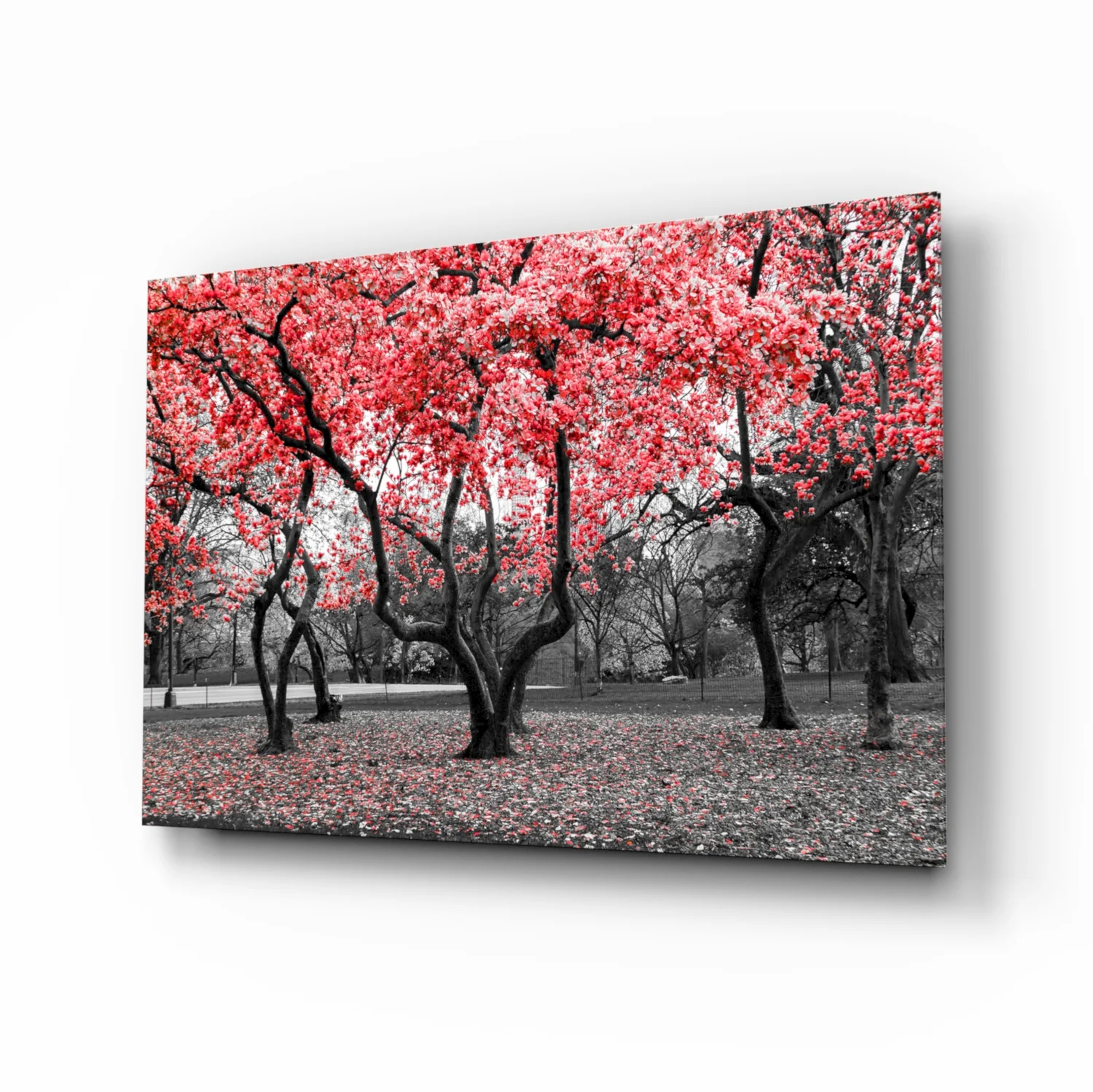 Red Tree Glass Wall Art - Image 2
