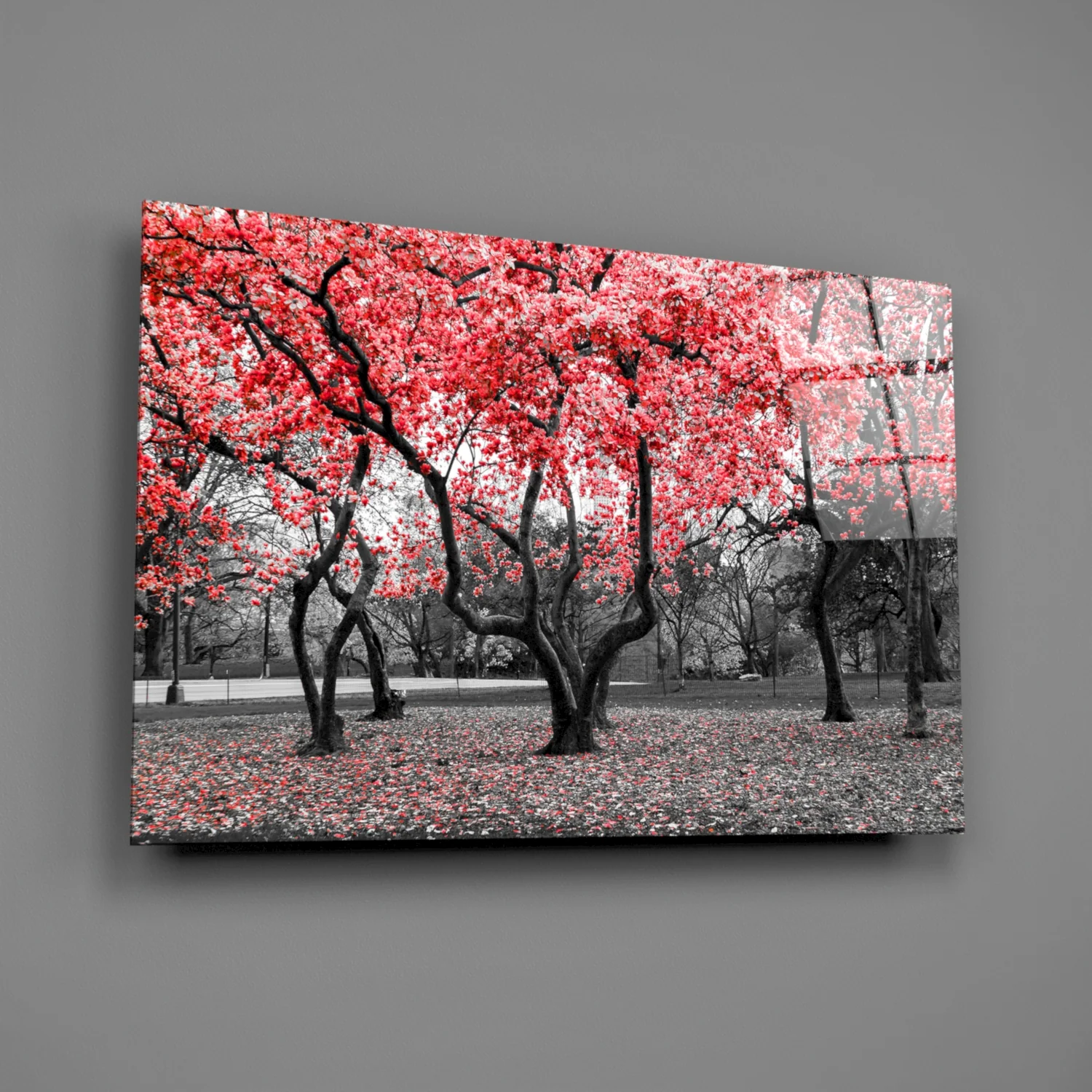 Red Tree Glass Wall Art - Image 3