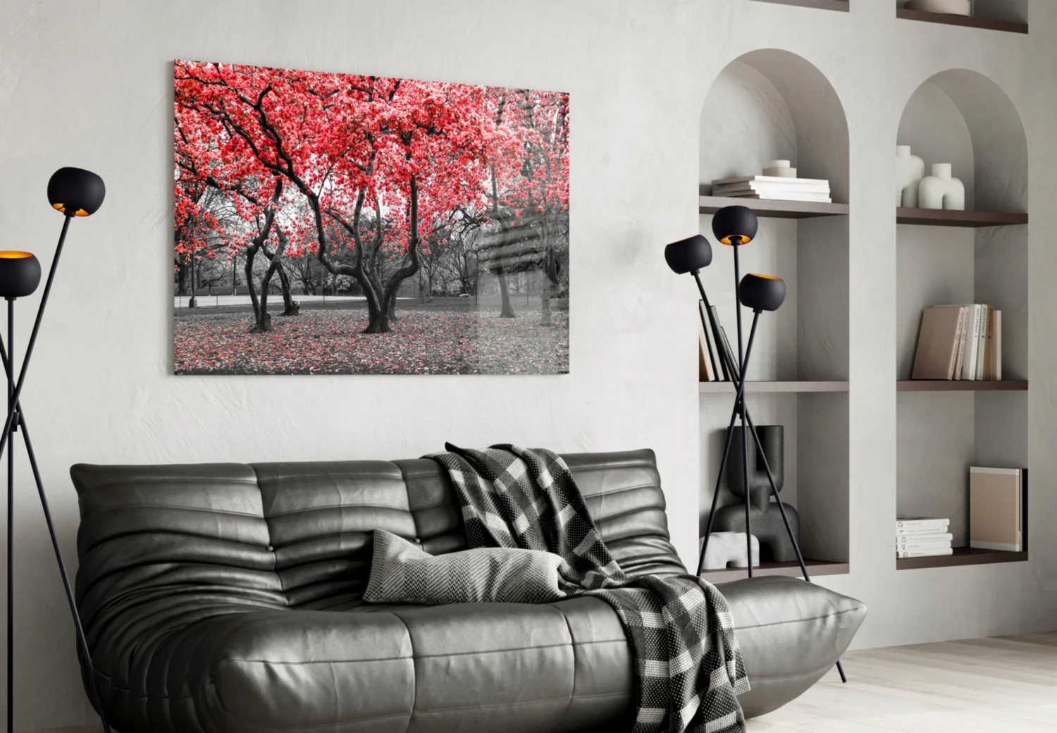 Red Tree Glass Wall Art - Image 5