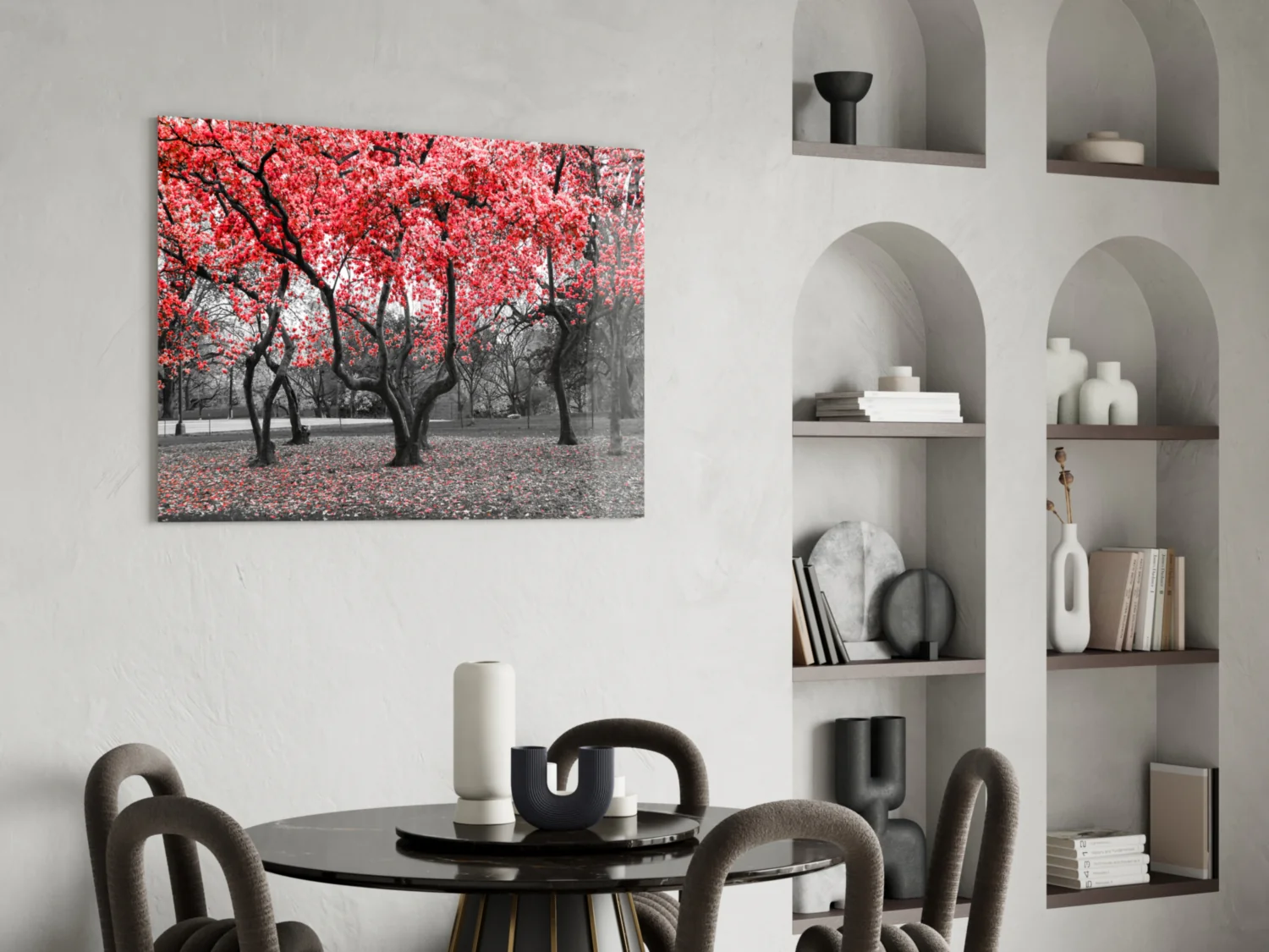 Red Tree Glass Wall Art - Image 6