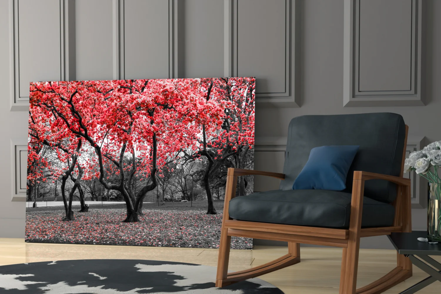 Red Tree Glass Wall Art - Image 7
