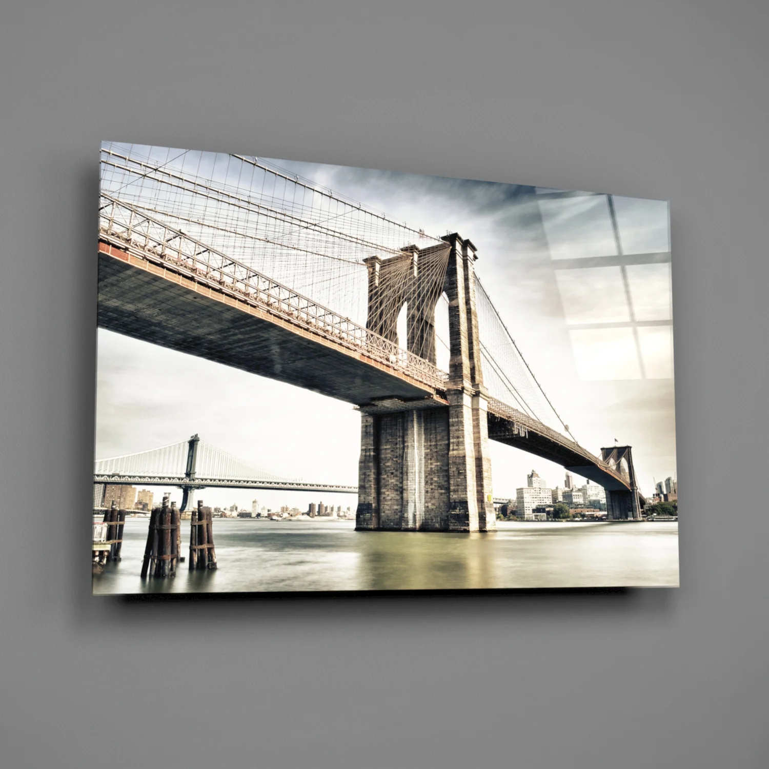 Brooklyn Bridge Glass Wall Art - Image 3