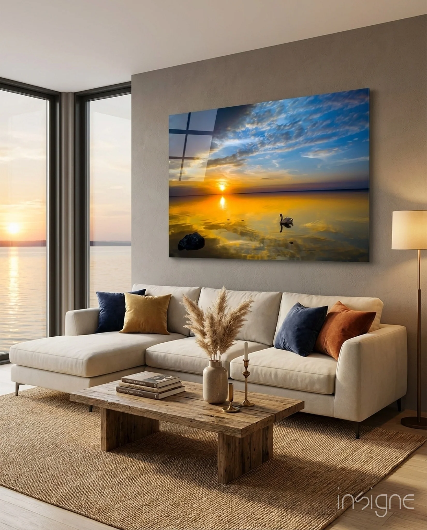 Swan Glass Wall Art