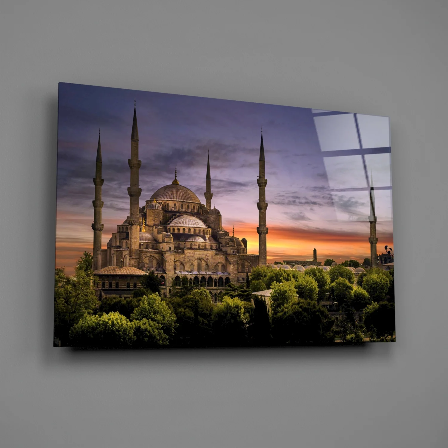 Blue Mosque Glass Wall Art - Image 3